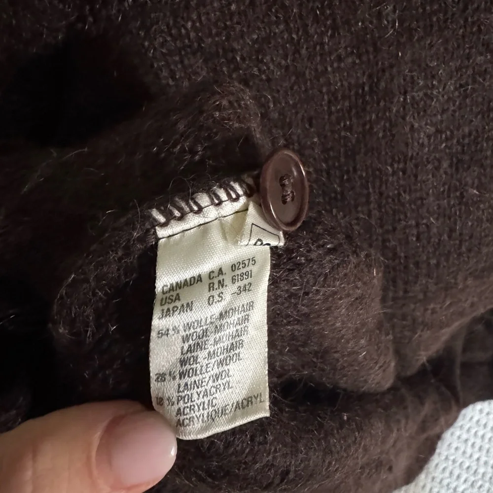 ESCADA Brown Mohair Button-Up Cardigan - Picture 4 of 4